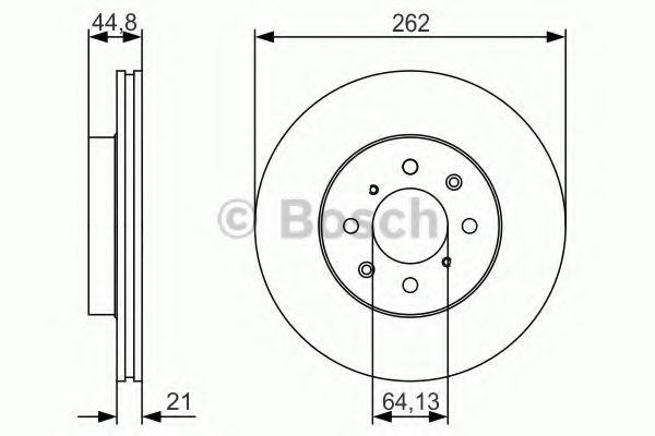 0986479R80 BOSCH ТОРМОЗНОЙ ДИСК ПЕРЕДНИЙ