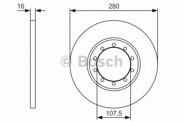 0986479R92 BOSCH Диск торм.зад. Ford Transit 06-