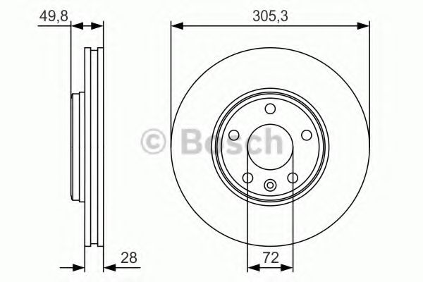 0986479R93 BOSCH ТОРМОЗНОЙ ДИСК ПЕРЕДНИЙ