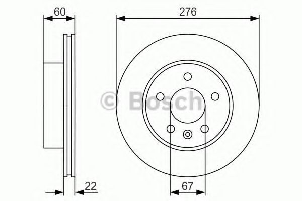 0986479R95 BOSCH ТОРМОЗНОЙ ДИСК ПЕРЕДНИЙ