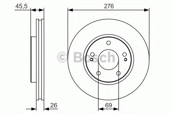 0986479S00 BOSCH ТОРМОЗНОЙ ДИСК ПЕРЕДНИЙ