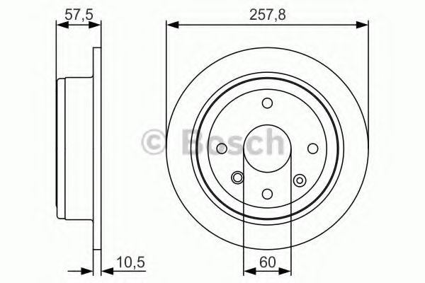 0986479S08 BOSCH ТОРМОЗНОЙ ДИСК ЗАДНИЙ