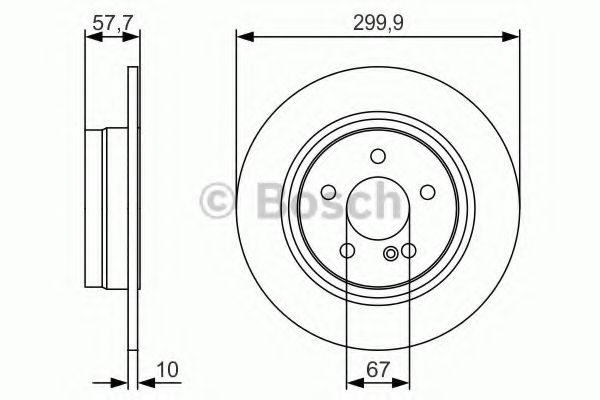 0986479S92 BOSCH Диск тормозной MB W204 07- задний Bosch