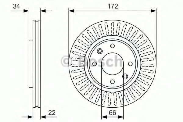 0986479R63 BOSCH ТОРМОЗНОЙ ДИСК ПЕРЕДНИЙ