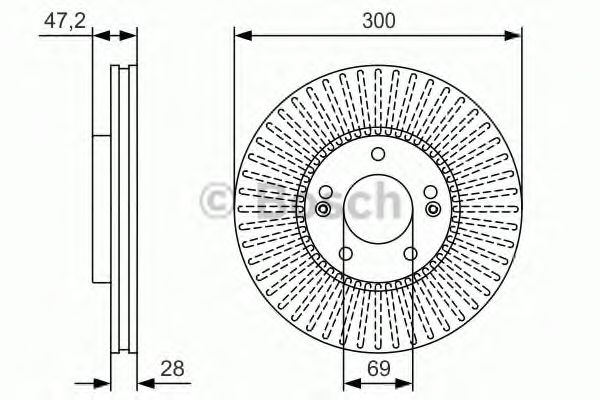 0986479S14 BOSCH ТОРМОЗНОЙ ДИСК ПЕРЕДНИЙ