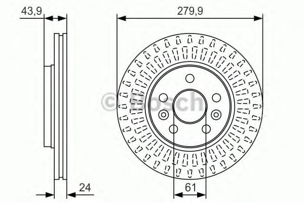 0986479S66 BOSCH диск тормозной renault kangoo 08- передний вент.d280мм.