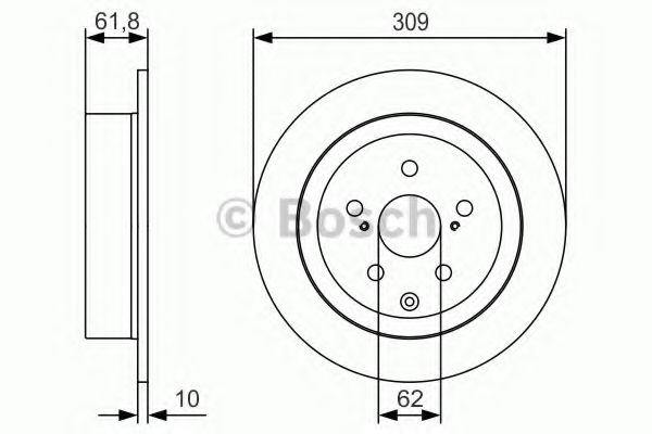 0986479T04 BOSCH ТОРМОЗНОЙ ДИСК ЗАДНИЙ