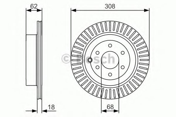 0986479533 BOSCH Диск тормозной NISSAN PATHFINDER 05- задн.вент.