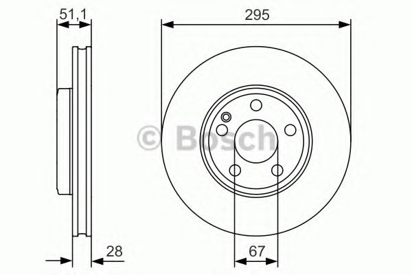 0986479A01 BOSCH диск тормозной mercedes a(w176) 12-b(w246) 11- передний d295мм