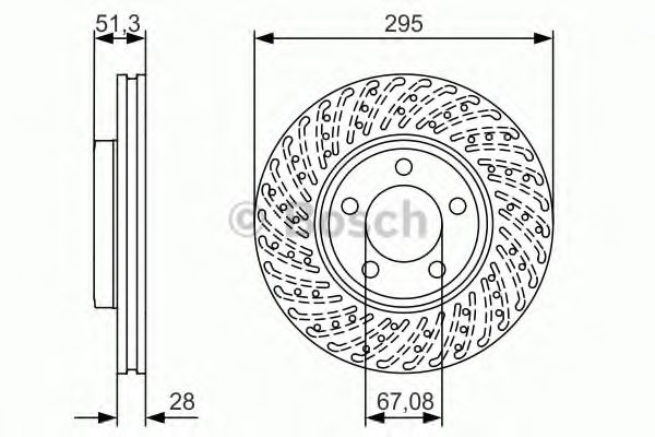 0986479A02 BOSCH Диск тормозной mercedes a(w176) 12-gla(x156) 13- передний d295мм с перфорацией