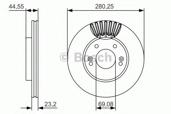 0986479A12 BOSCH Диск тормозной передний