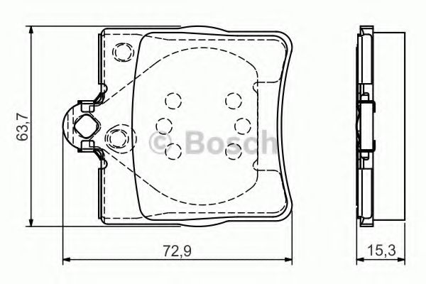 0986495080 BOSCH ДИСКОВЫЕ КОЛОДКИ ЗАДНИЕ