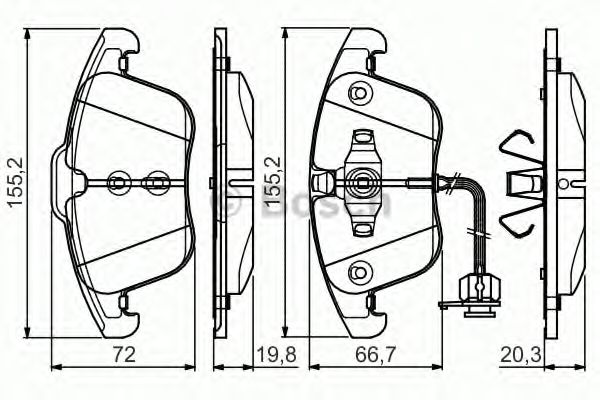 0986495129 BOSCH ДИСКОВЫЕ КОЛОДКИ ПЕРЕДНИЕ