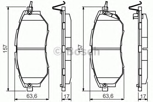 0986495156 BOSCH ДИСКОВЫЕ КОЛОДКИ ПЕРЕДНИЕ