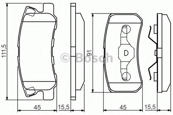 0986495172 BOSCH ДИСКОВЫЕ КОЛОДКИ ЗАДНИЕ