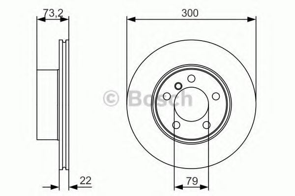 0986479A18 BOSCH Диск тормозной bmw 1 f20 118-1203 f30 316-320 передний вент.d300мм.