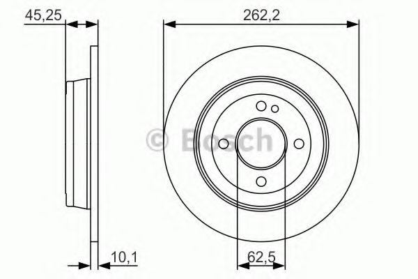 0986479A44 BOSCH Диск тормозной HYUN/KIA SOLARIS/RIO 10- задн.