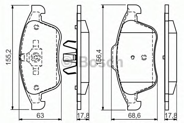 0986494556 BOSCH дисковые колодки