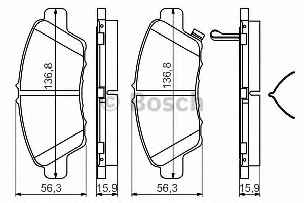 0986494562 BOSCH ТОРМОЗНАЯ НАКЛАДКА