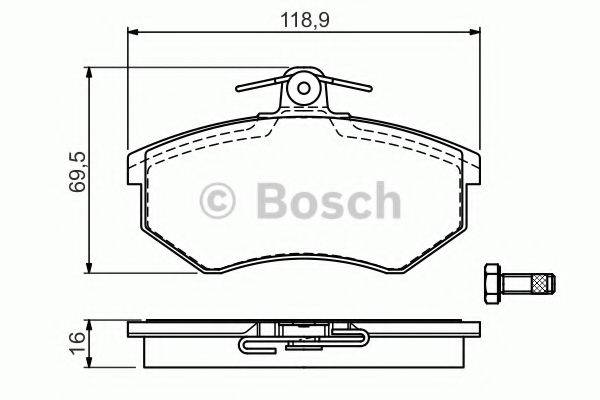 0986494544 BOSCH Комплект тормозных колодок, дисковый тормоз