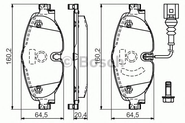 0986494660 BOSCH Колодки тормозные передние A3/OCTAVIA/GOLF 7/PASSAT/TIGUAN 12- Bosch