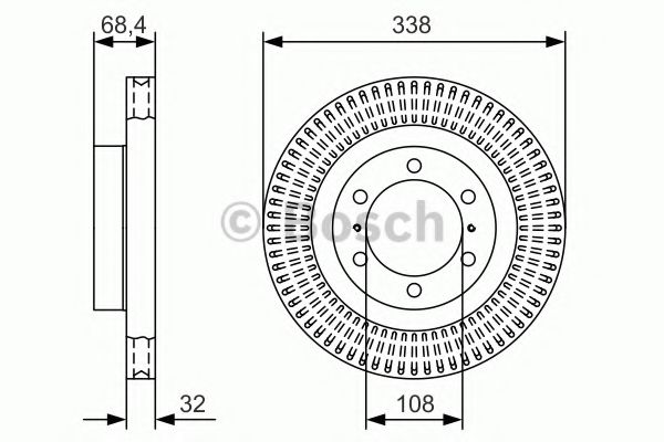 0986479A65 BOSCH Диск тормозной вентилируемый