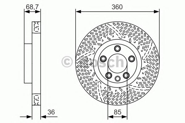 0986479B13 BOSCH диск тормозной