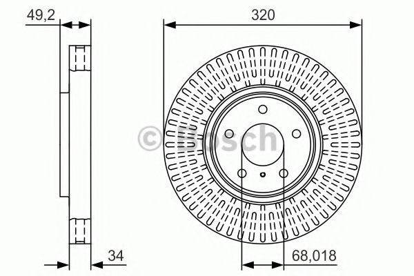 0986479T32 BOSCH диск торм.пер. Infiniti EX/FX/G/M/Q60/Q70/QX50 06-