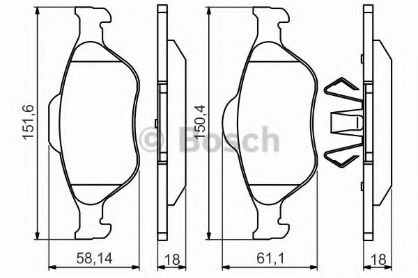 0986495220 BOSCH колодки торм.пер.