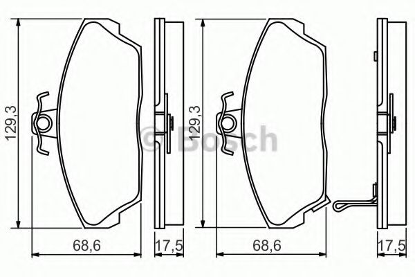 0986495233 BOSCH ТОРМОЗНЫЕ КОЛОДКИ 