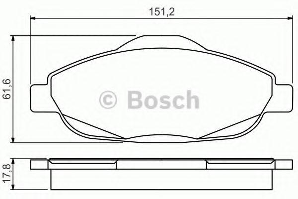 0986495266 BOSCH Колодки тормозные PEUGEOT 308 07- перед.