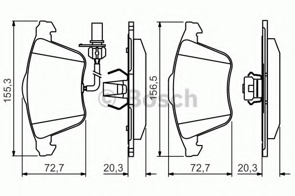 0986495272 BOSCH Колодки торм.пер.дат.