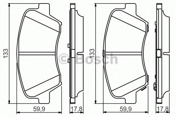 0986495343 BOSCH Колодки тормозные KIA VELOSTER 12- перед.