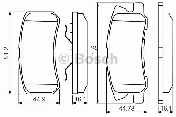 0986495357 BOSCH Комплект тормозных колодок, дисковый тормоз