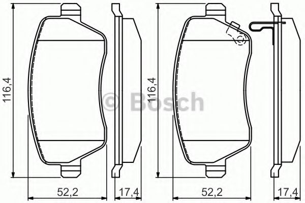 0986494573 BOSCH Комплект тормозных колодок, дисковый тормоз