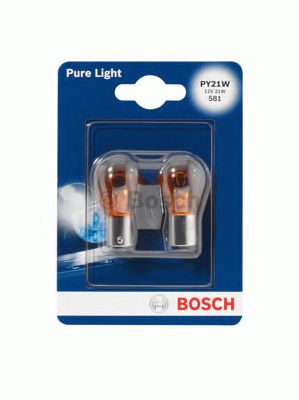 1987301018 BOSCH Лампа PURE LIGHT PY21W 12V 21W (блистер) (компл 2 шт)