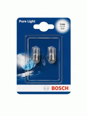 1987301023 BOSCH Лампа T4W BA9s Pure Light (компл.blister 2шт.)