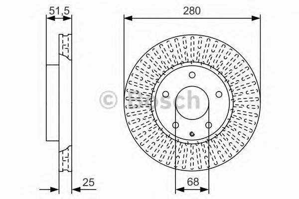 0986479C36 BOSCH ТОРМОЗНОЙ ДИСК ПЕРЕДНИЙ