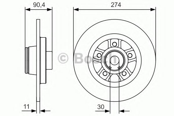 0986479015 BOSCH Тормозной диск задний