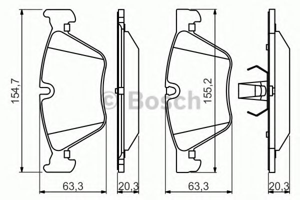 0986494705 BOSCH Комплект тормозных колодок, дисковый тормоз