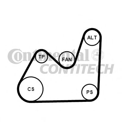 5PK1432K1 CONTITECH Ремень ручейковый 5PK1432 комплект