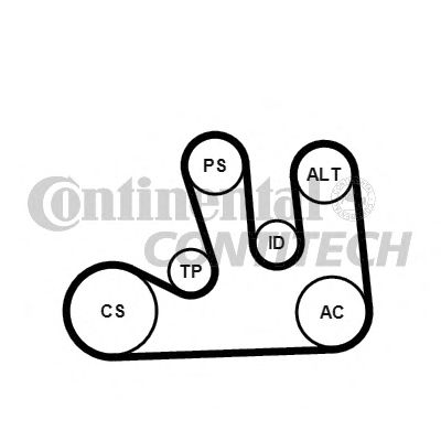 5PK1750K1 CONTITECH Ремень ручейковый 5PK175 комплект