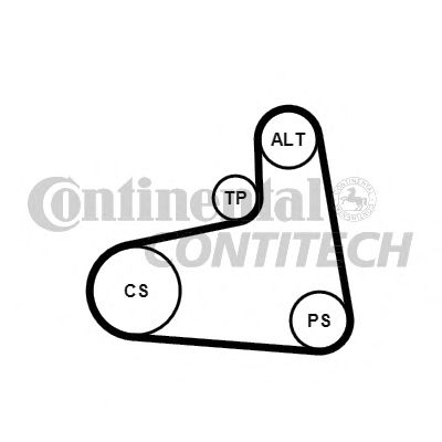 6PK906K3 CONTITECH ремень поликлиновой с роликами, комплект