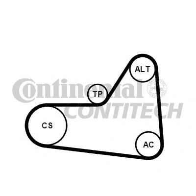 6PK1070K1 CONTITECH Ремень ручейковый 6PK17 комплект