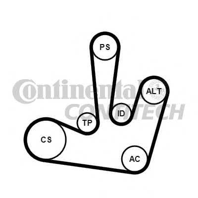 6PK1795K1 CONTITECH Ремень ручейковый 6PK1795 комплект