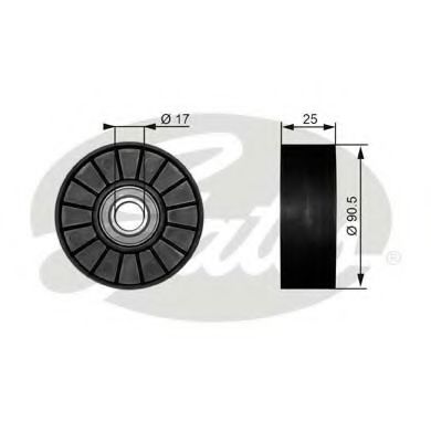 T38007 GATES ролик приводного ремня pont trans sport 3.1-3.4 90>