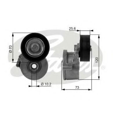 T38237 GATES ролик приводного ремня psa, fiat