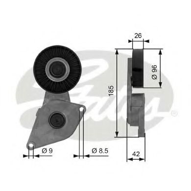 T38464 GATES натяжитель руч.ремня kia carnival 2.5l v6 1999>