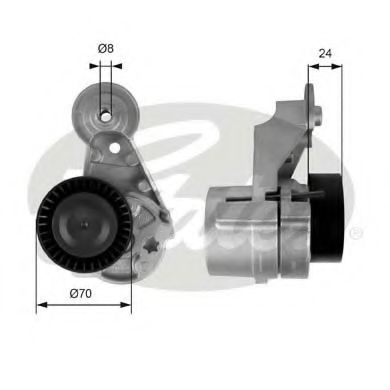 T39025 GATES натяжной ролик поликлинового ремня t39025 (7808-21425)