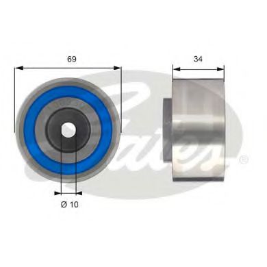 T42233 GATES Паразитный / Ведущий ролик, зубчатый ремень